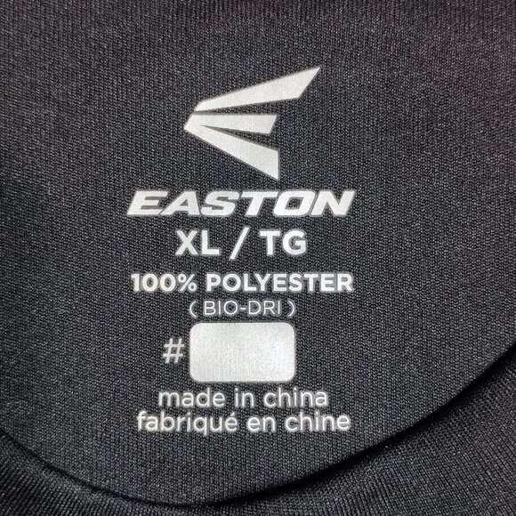 Easton active wear long sleeve shirt men's size XL black with white logo - Picture 10 of 11
